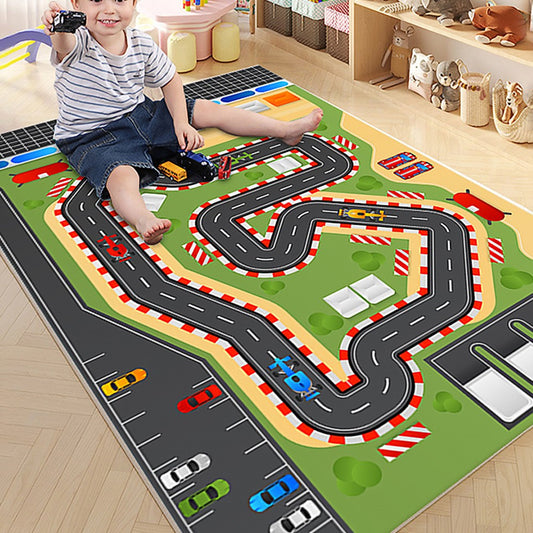 160x120cm City Road Theme Kids Play Mat Non-Slip Playroom Floor Mat - Style 2