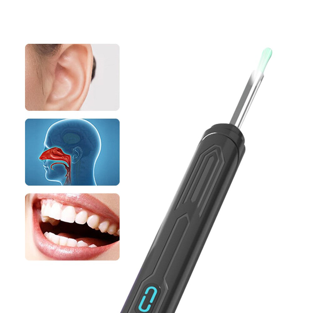 Wireless Visual Otoscope WiFi Ear Wax Removal Tool with Ear Pick Set - Black