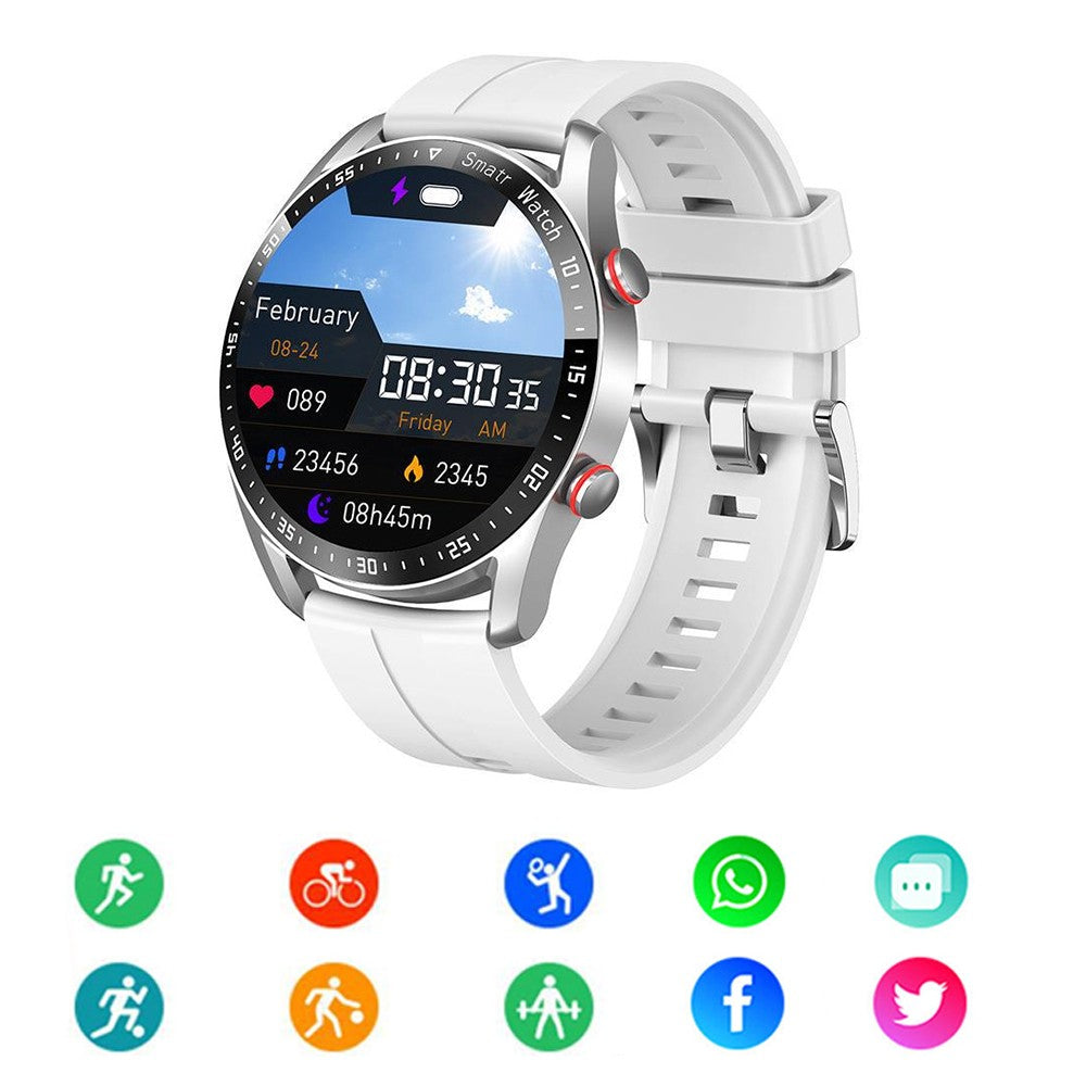 Bluetooth Smart Watch ECG Monitoring Watch Sport Watch Fitness Tracker - White