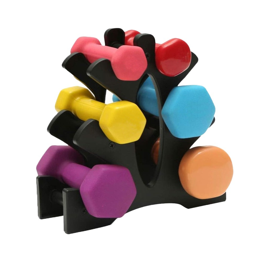 1Pc 3-Tier Dumbbell Rack Tree-Shaped Stand Dumbbell Storage Holder for Home Gym