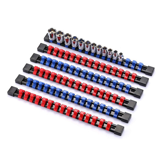 6-Piece Drive Socket Organizer Rails Sliding Socket Holders