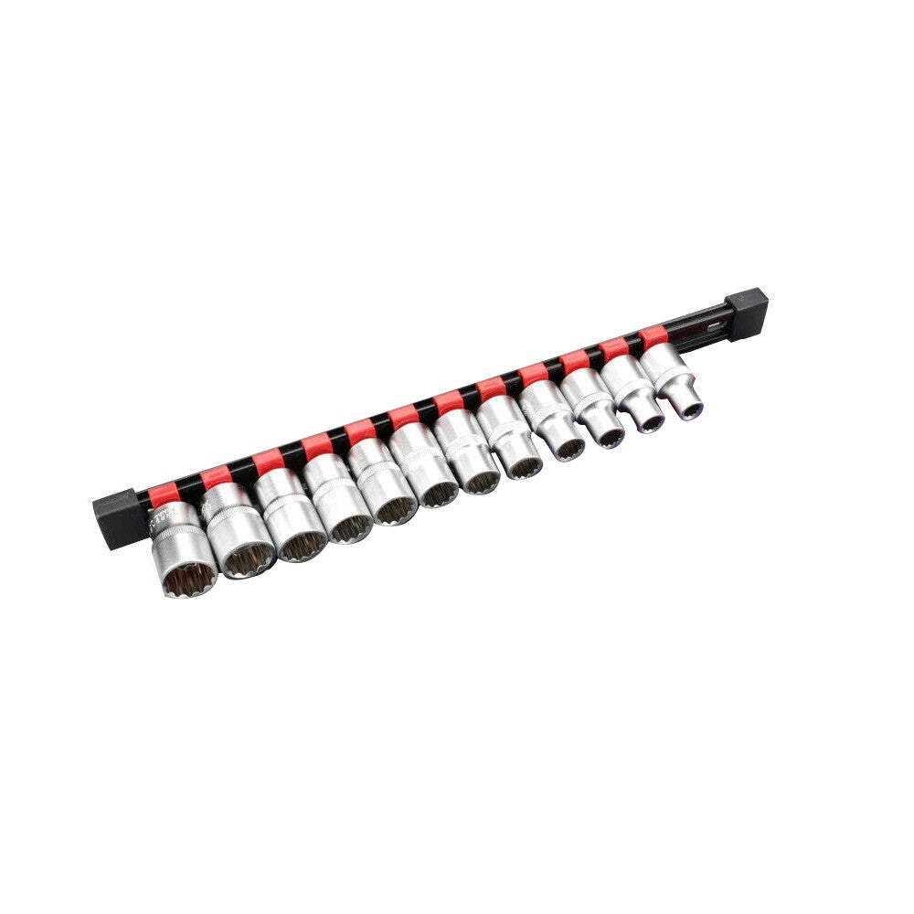 12-Piece Drive Socket Organizer Rails Sliding Socket Holders