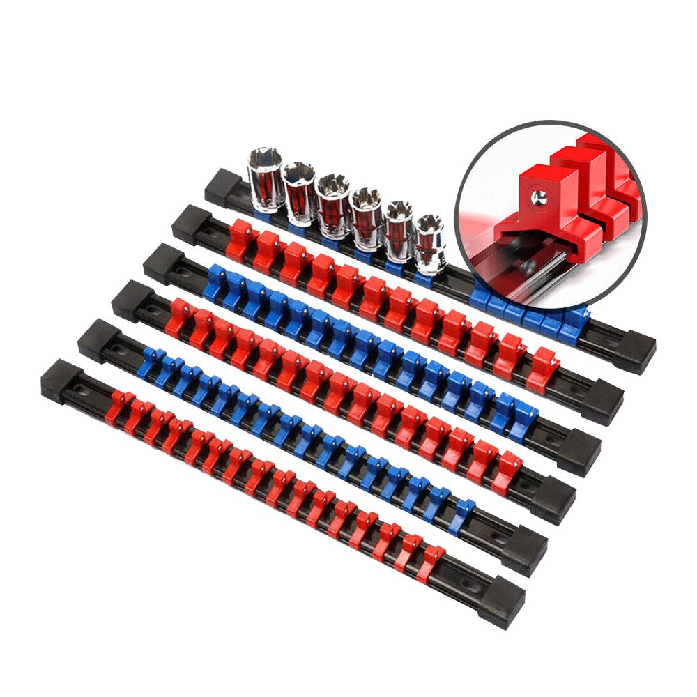 12-Piece Drive Socket Organizer Rails Sliding Socket Holders