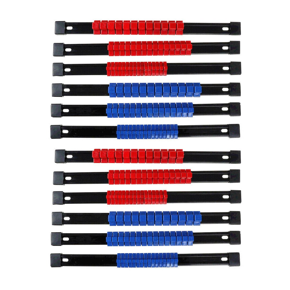 12-Piece Drive Socket Organizer Rails Sliding Socket Holders
