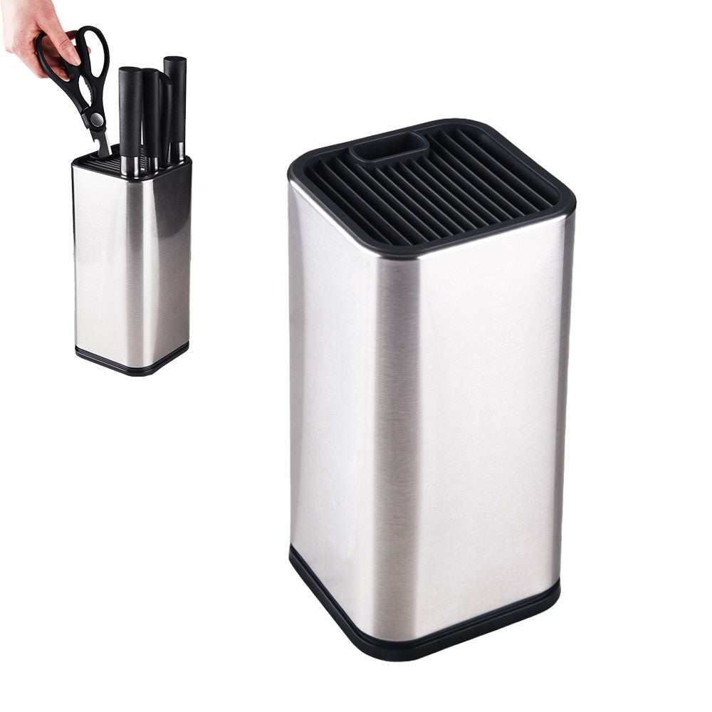 Universal Knife Block Holder Stainless Steel Knives Storage Rack Kitchen Gadget