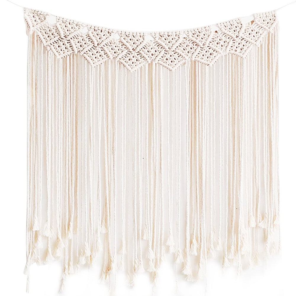 100x115cm Boho Macrame Tapestry Handmade Woven Tassel Wall Hanging Decor