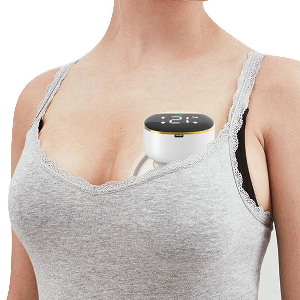 Portable Wearable Electric Breast Pump USB Rechargeable with 4 Modes - Gold