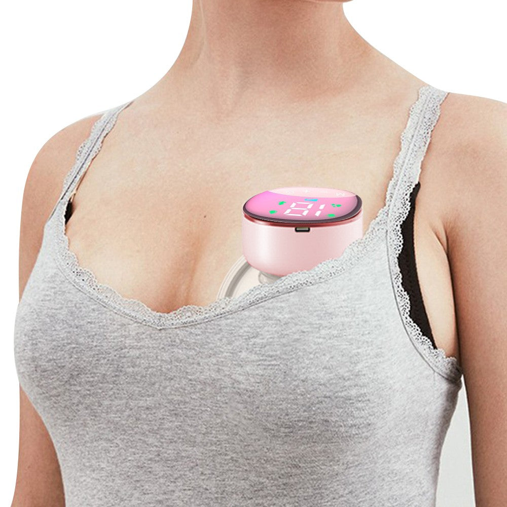 Portable Wearable Electric Breast Pump USB Rechargeable with 4 Modes - Pink
