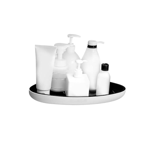 1Pc Wall Mount Bathroom Corner Shower Shelf Caddy Floating Storage Tray - Black