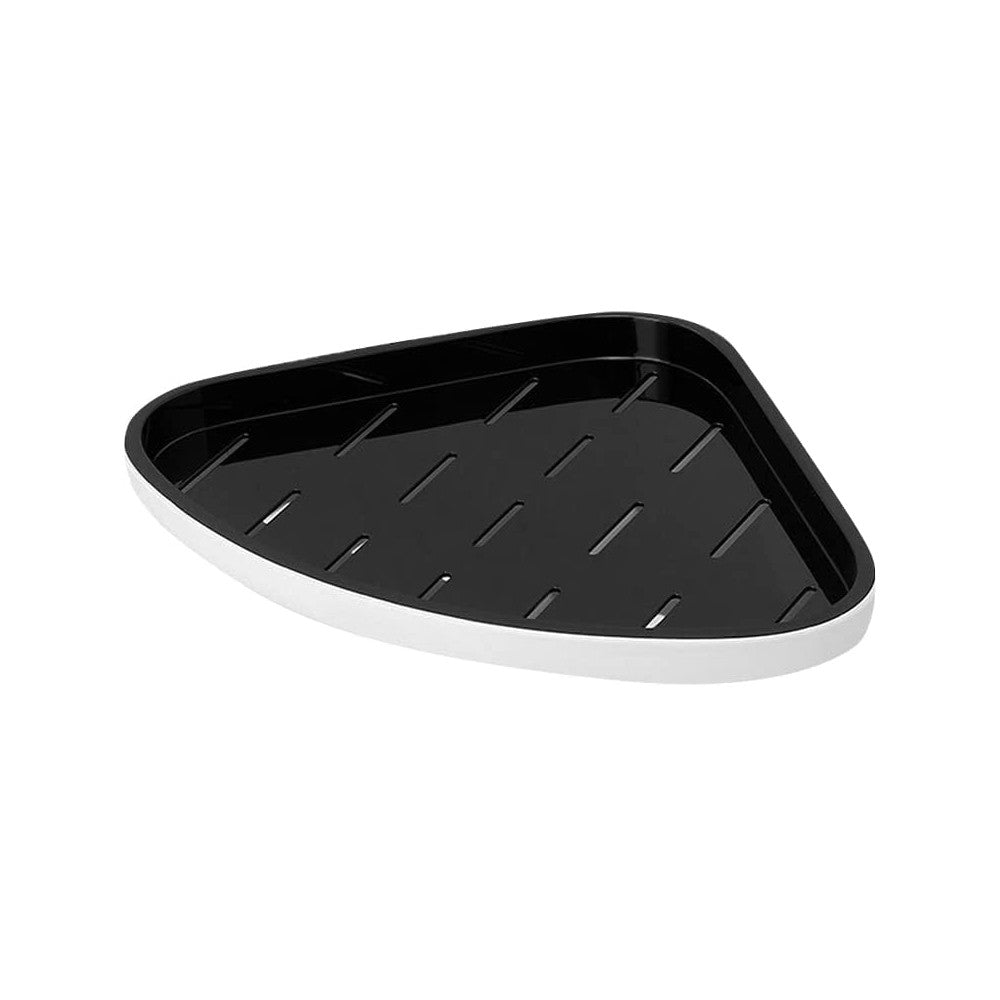1Pc Wall Mount Bathroom Corner Shower Shelf Caddy Floating Storage Tray - Black