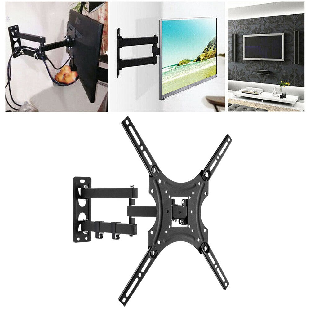 Full Motion TV Monitor Wall Mount Bracket Swivel Tilt Extension Bracket