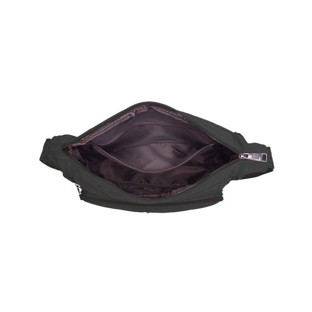 Mens Canvas Shoulder Messenger Bag Crossbody Bag Satchel Bag - Black