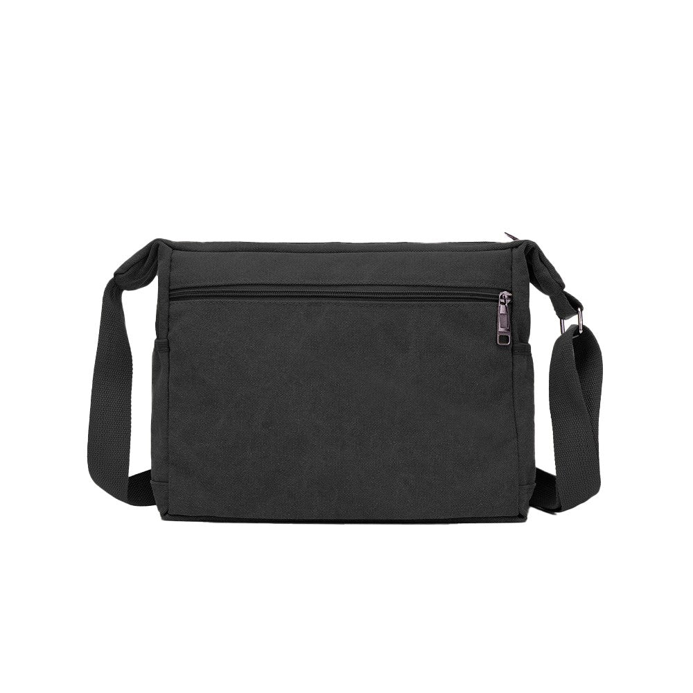 Mens Canvas Shoulder Messenger Bag Crossbody Bag Satchel Bag - Black