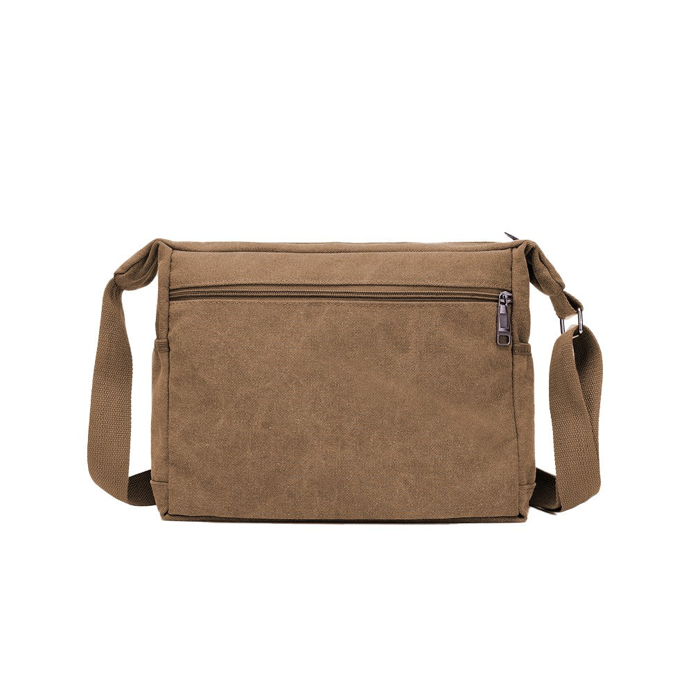 Mens Canvas Shoulder Messenger Bag Crossbody Bag Satchel Bag - Coffee