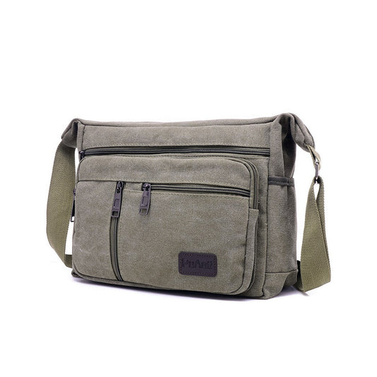 Mens Canvas Shoulder Messenger Bag Crossbody Bag Satchel Bag - Green