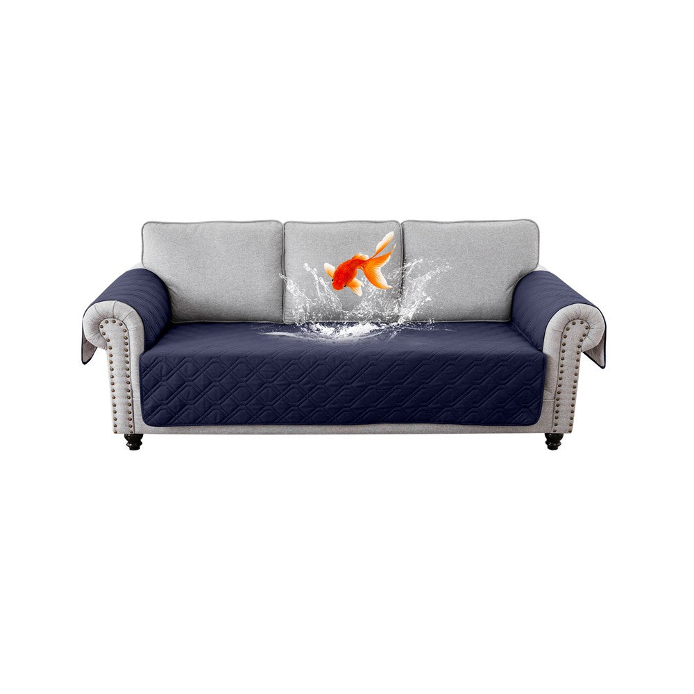 For 3-Seater Sofa Water Resistant Sofa Seat Cover Couch Slipcover - Blue