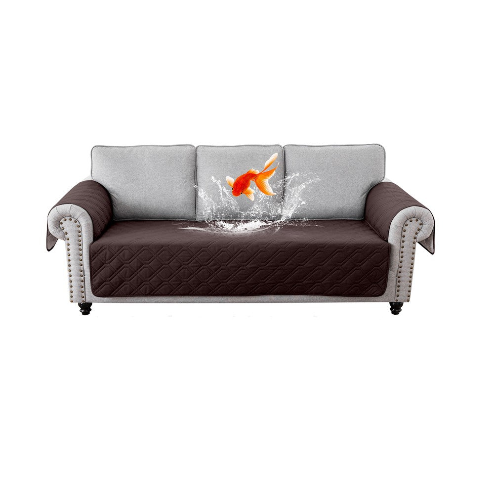 For 3-Seater Sofa Water Resistant Sofa Seat Cover Couch Slipcover - Brown