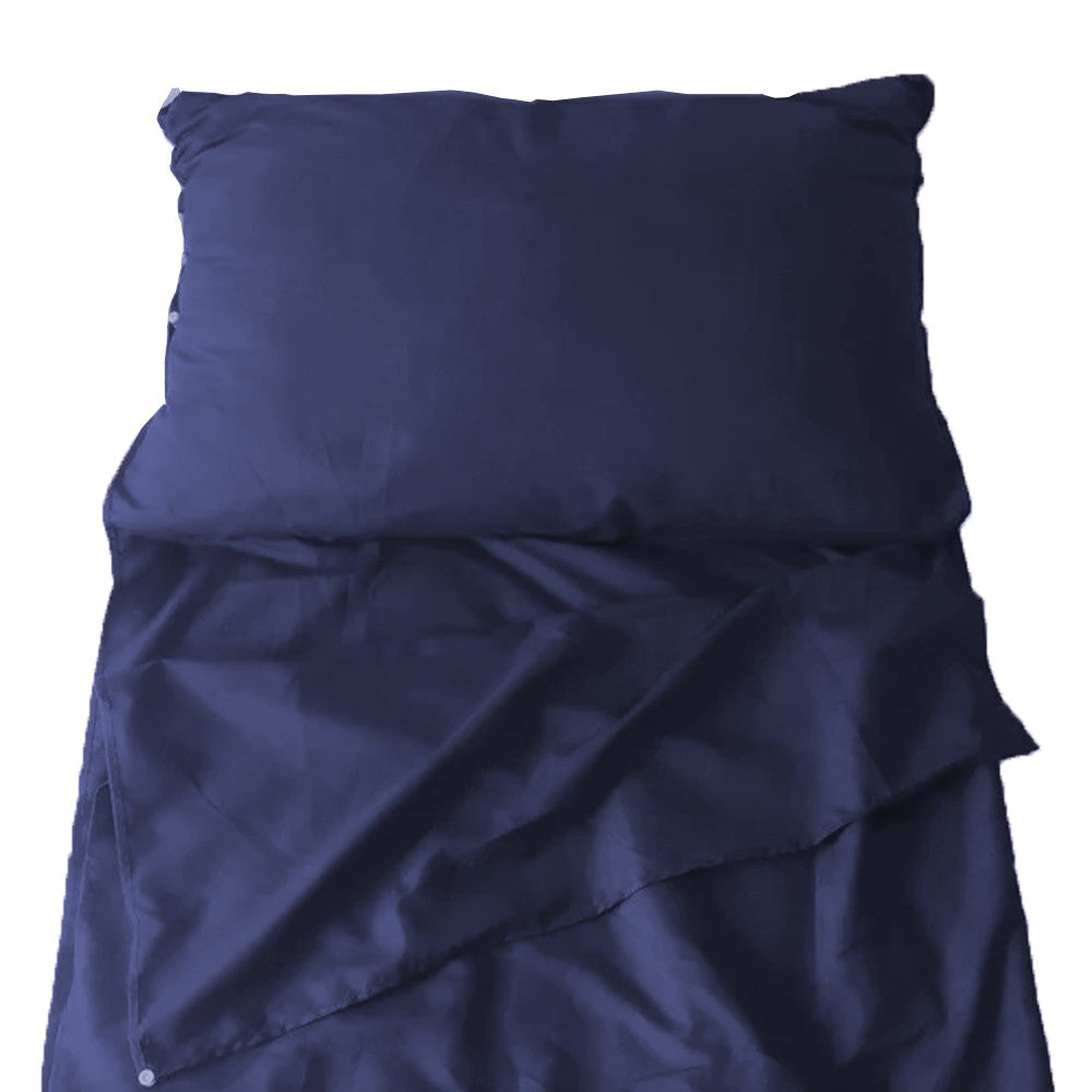 1Pc 75x210cm Portable Sleeping Bag Liner Sheet for Travel Camping - Navy Blue