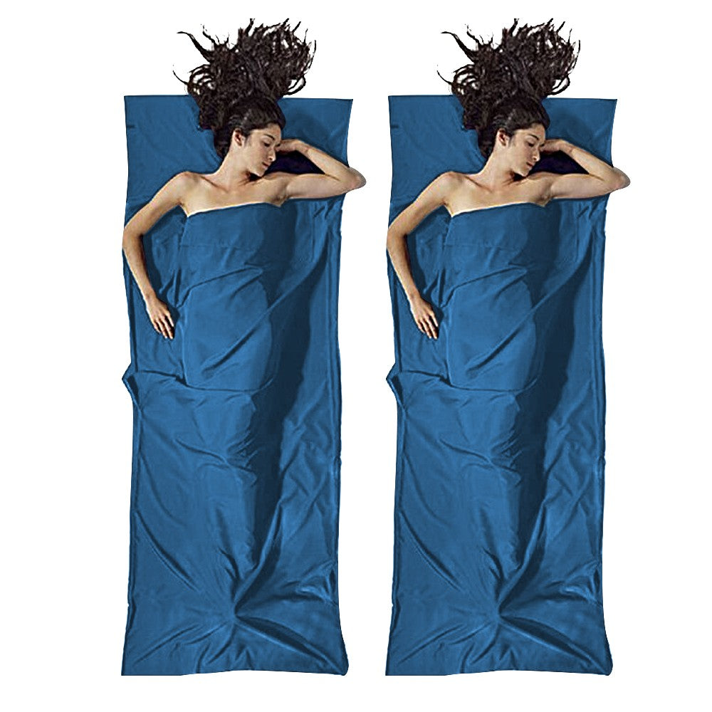 2Pcs 75x210cm Portable Sleeping Bag Liner Sheet for Travel Camping - Blue