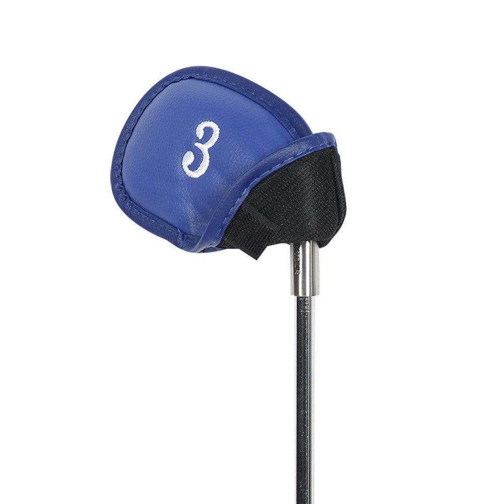 12-Piece Golf Iron Club Head Cover Set PU Leather Putter Head Cover - Blue