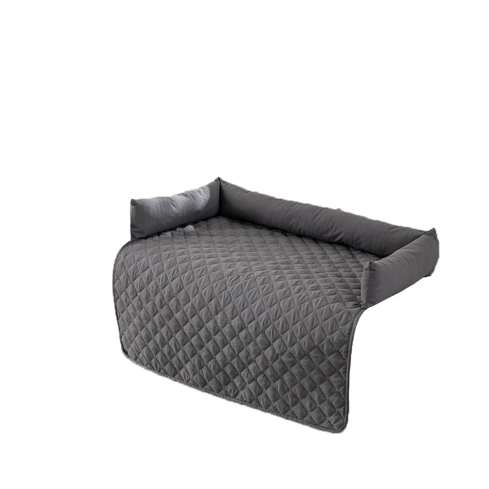 90cm Water Resistant Pet Calming Bed Mat Sofa Blanket Mat Couch Cover Grey