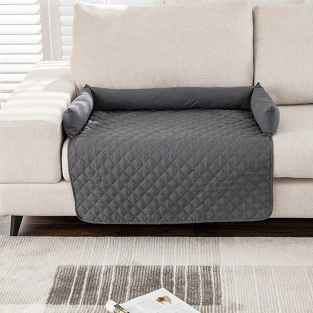120cm Water Resistant Pet Calming Bed Mat Sofa Blanket Mat Couch Cover Grey