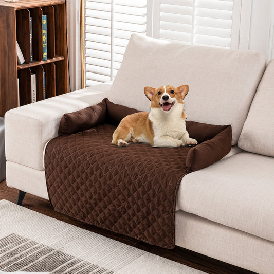 90cm Water Resistant Pet Calming Bed Mat Sofa Blanket Mat Couch Cover Coffee