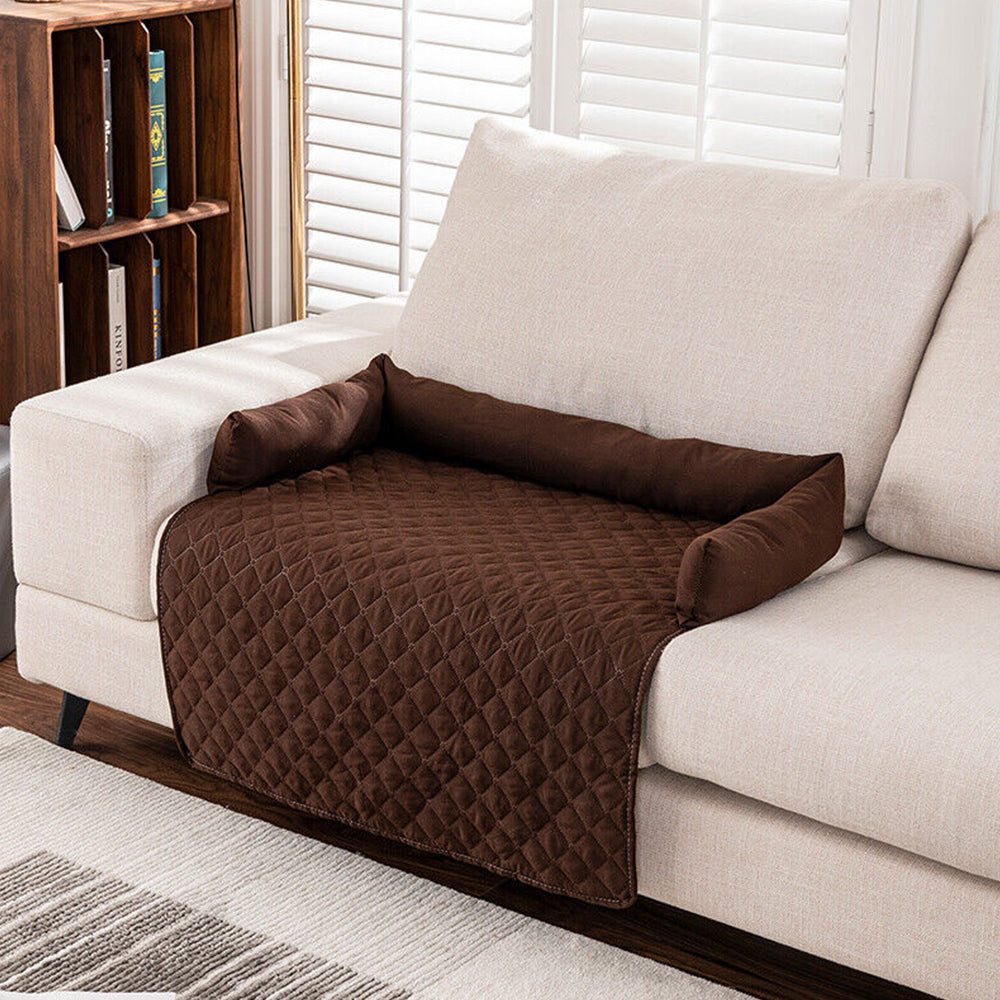 120cm Water Resistant Pet Calming Bed Mat Sofa Blanket Mat Couch Cover Coffee