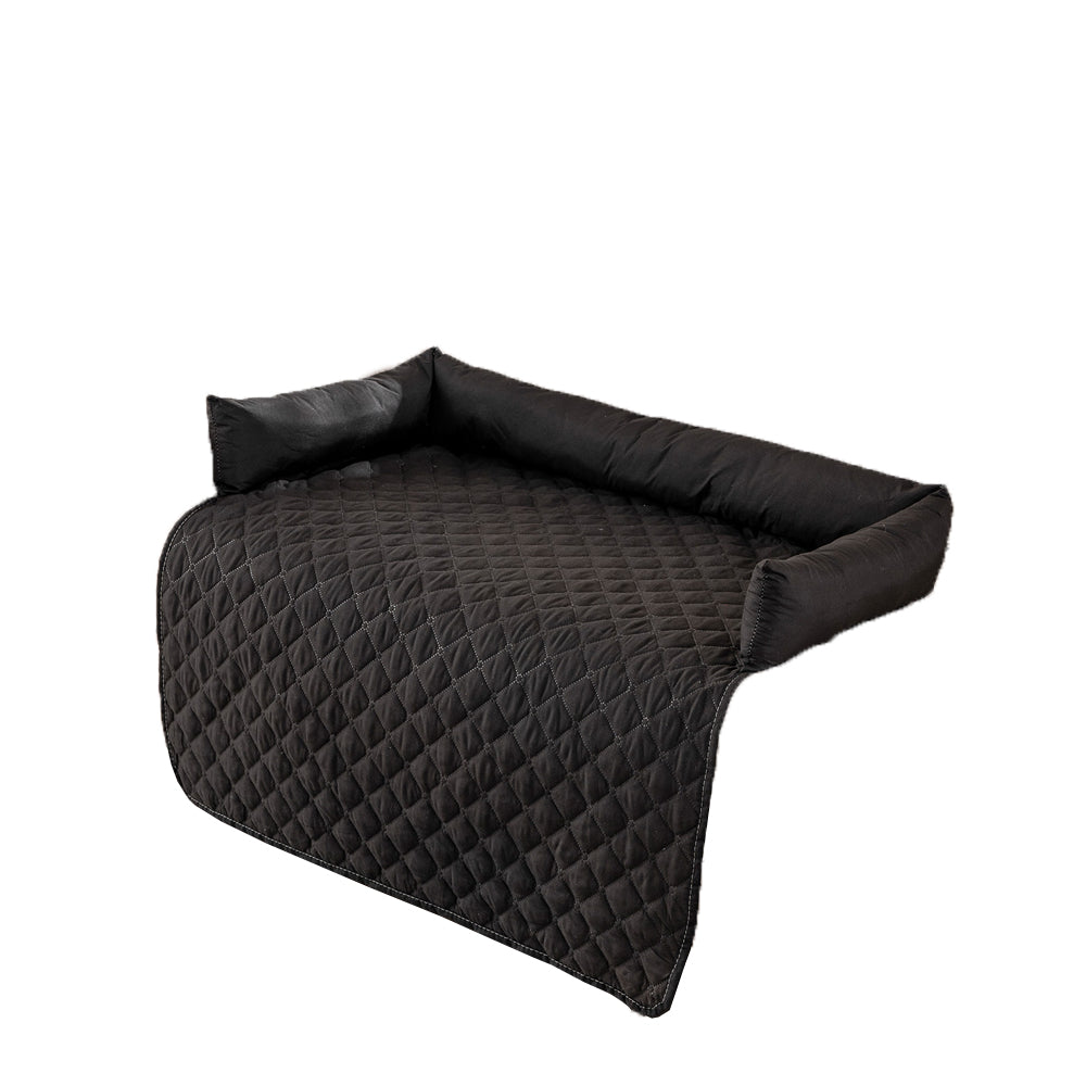 120cm Water Resistant Pet Calming Bed Mat Sofa Blanket Mat Couch Cover Black