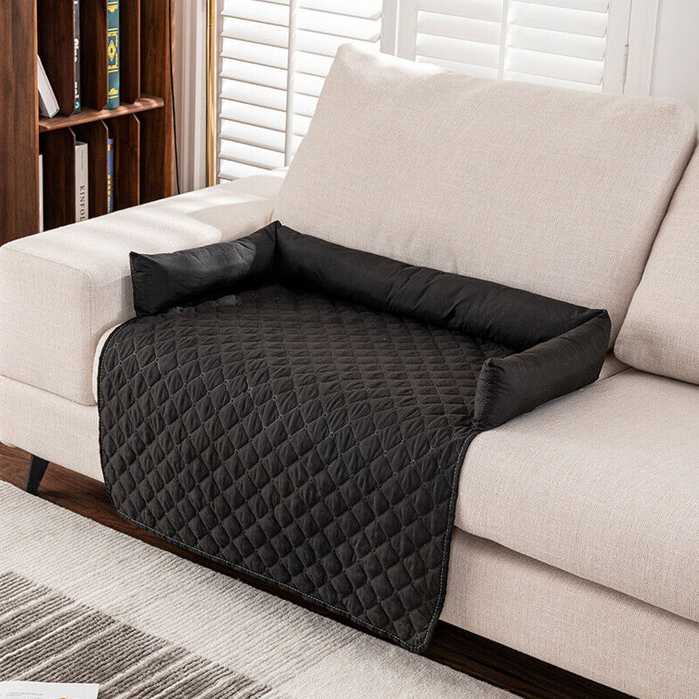 90cm Water Resistant Pet Calming Bed Mat Sofa Blanket Mat Couch Cover Black