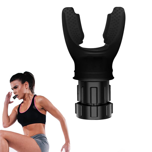1Pc Portable Lung Breathing Trainer Respiratory Muscle Training Device - Black