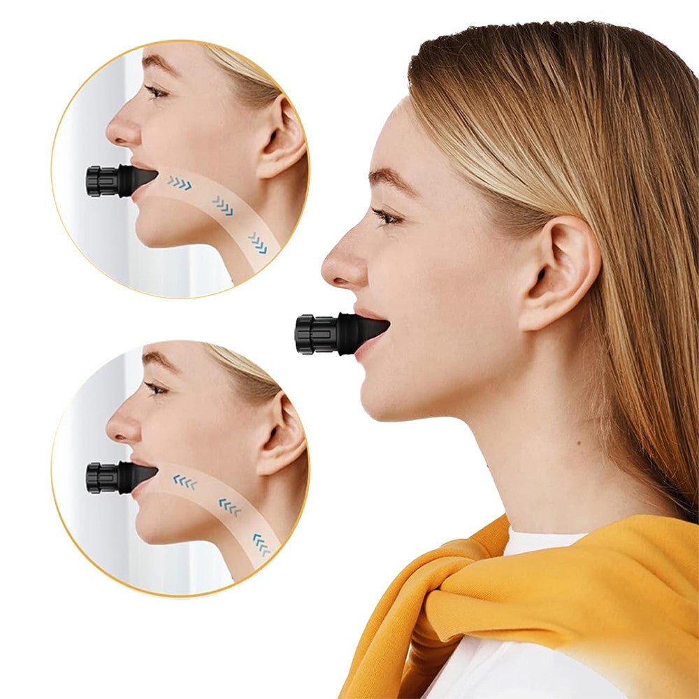 1Pc Portable Lung Breathing Trainer Respiratory Muscle Training Device - Black
