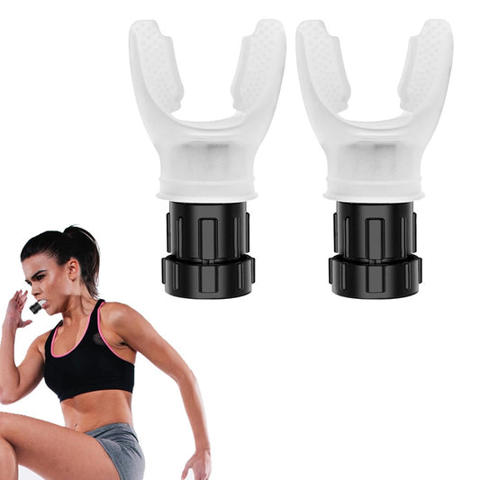 2Pcs Portable Lung Breathing Trainer Respiratory Muscle Training Device - White