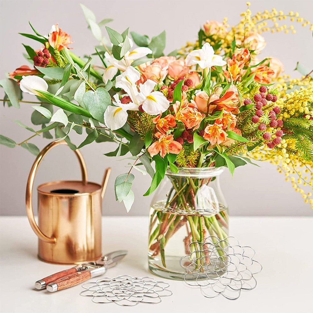 6Pcs Stainless Steel Flower Arranger Grid Vase Flower Arrangement Holder