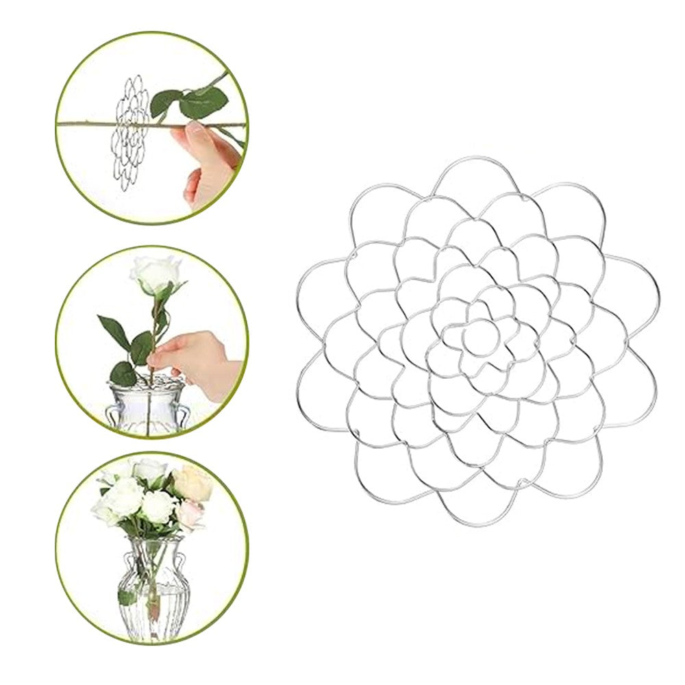 6Pcs Stainless Steel Flower Arranger Grid Vase Flower Arrangement Holder