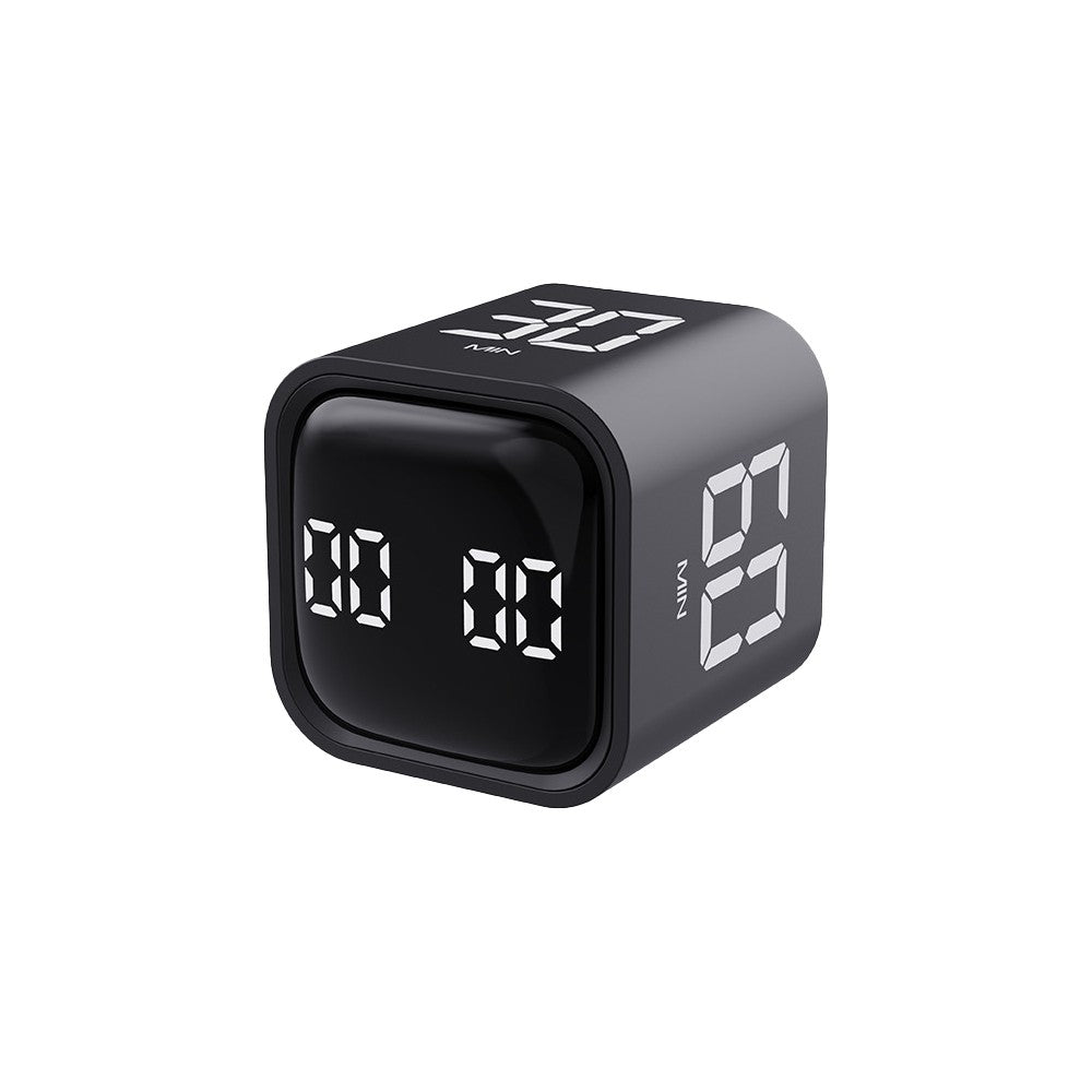 Rotation Cube Timer Countdown Timer Gravity Timer for Work Study - Black
