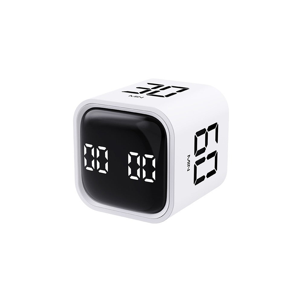 Rotation Cube Timer Countdown Timer Gravity Timer for Work Study - White