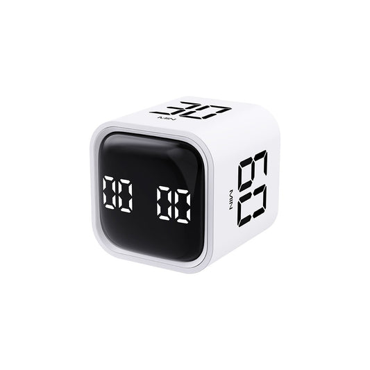 Rotation Cube Timer Countdown Timer Gravity Timer for Work Study - White