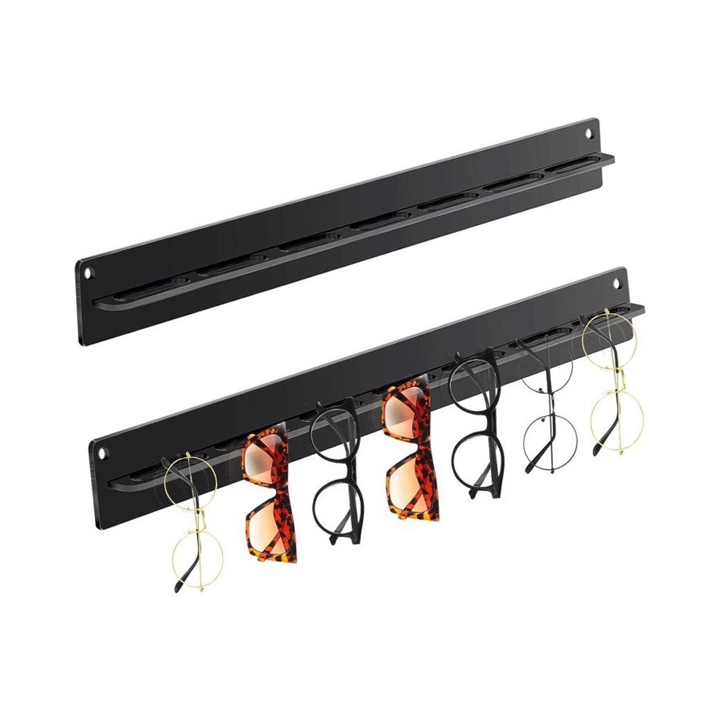 1Pc Wall Mounted Sunglasses Organizer Acrylic Eyeglasses Hanging Holder - Black