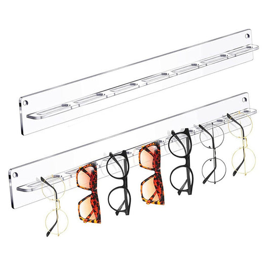 1Pc Wall Mounted Sunglasses Organizer Acrylic Eyeglasses Hanging Holder - Clear