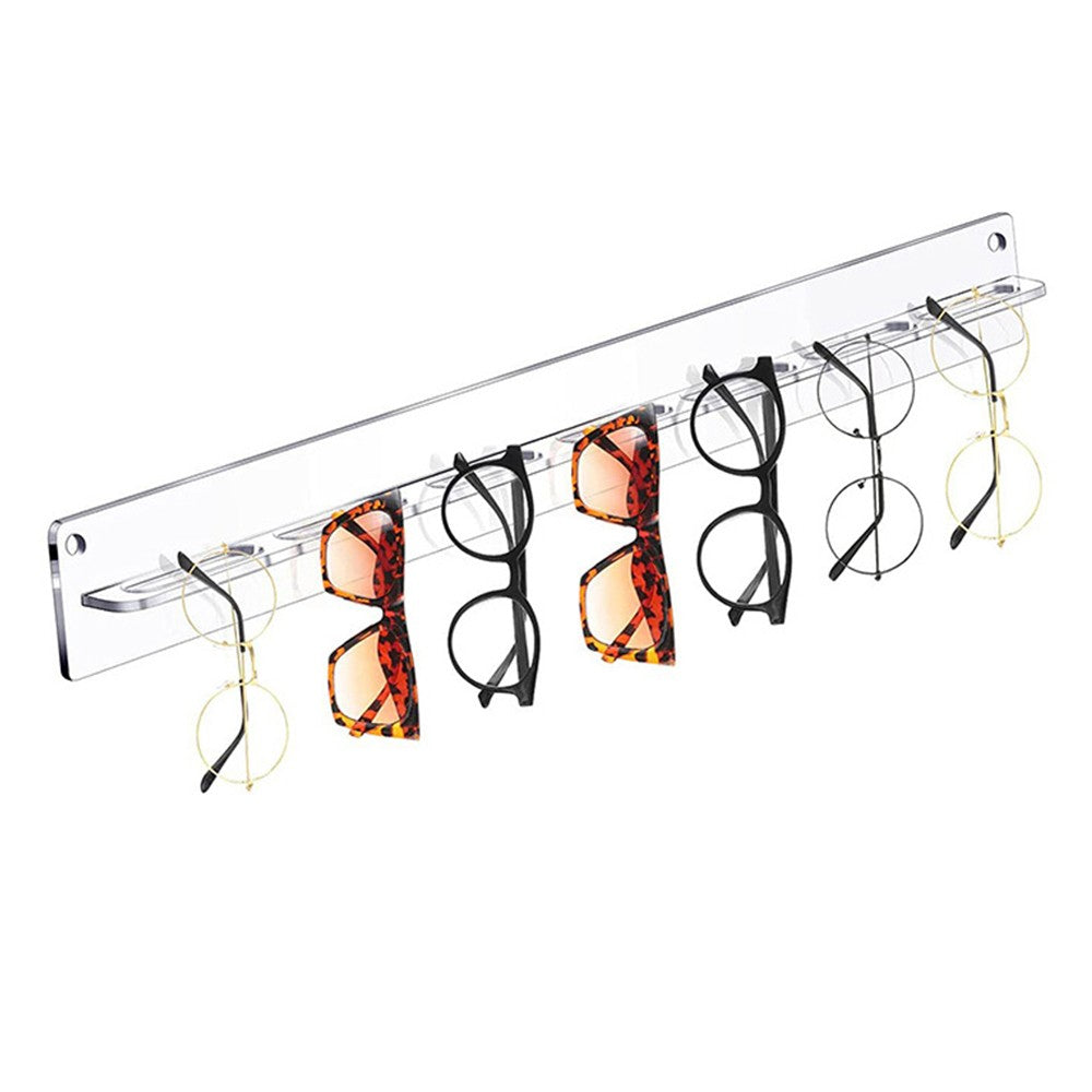 2Pcs Wall Mounted Sunglasses Organizer Acrylic Eyeglasses Hanging Holder - Clear