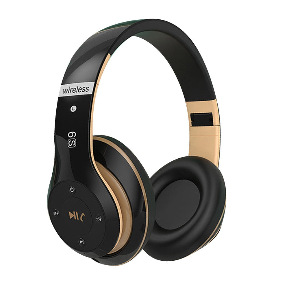 Wireless Bluetooth 5.0 Headphones Over Ear Headset with Audio Cable - Black