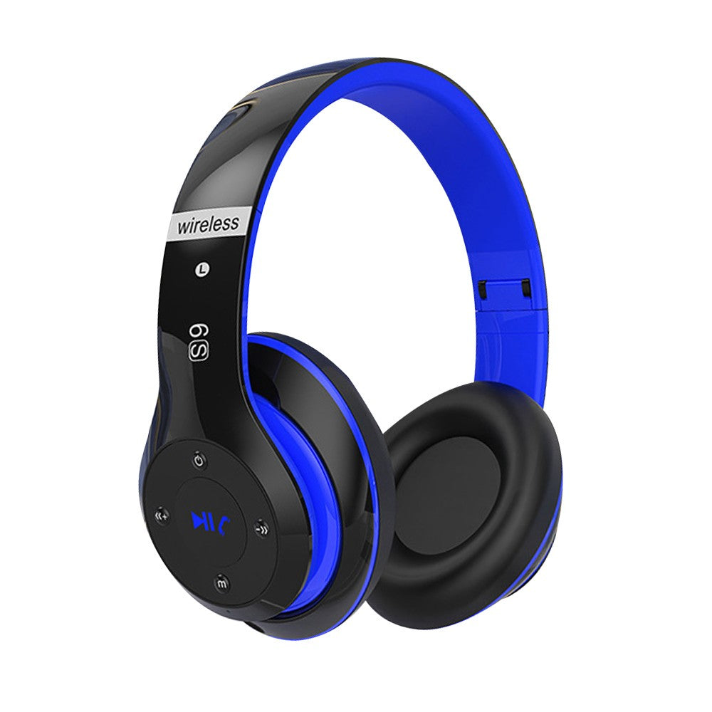 Wireless Bluetooth 5.0 Headphones Over Ear Headset with Audio Cable - Blue