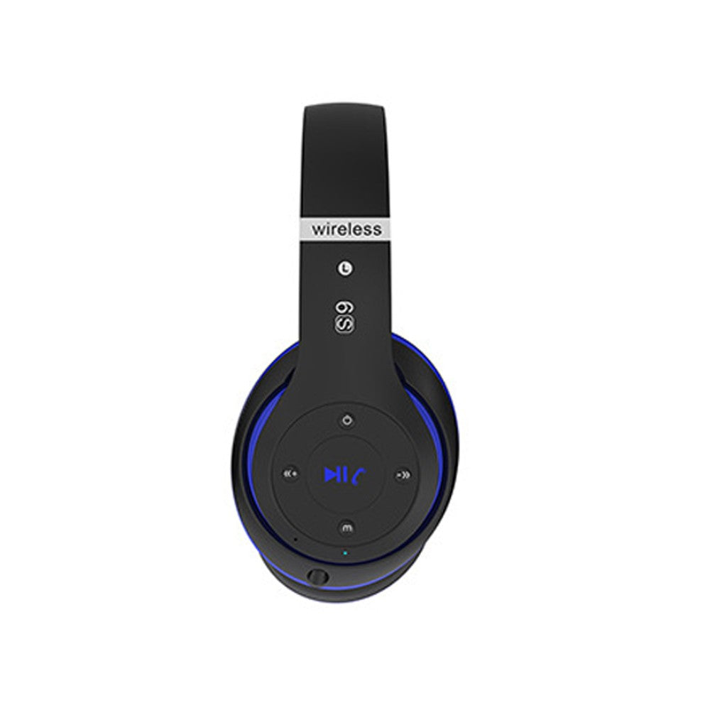 Wireless Bluetooth 5.0 Headphones Over Ear Headset with Audio Cable - Blue