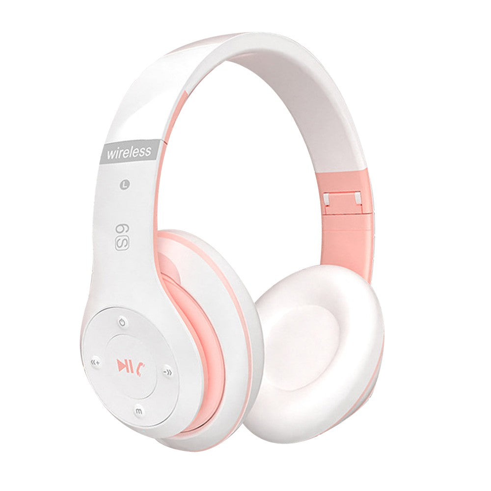 Wireless Bluetooth 5.0 Headphones Over Ear Headset with Audio Cable - Pink