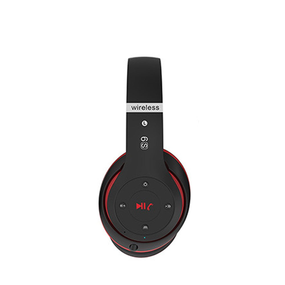 Wireless Bluetooth 5.0 Headphones Over Ear Headset with Audio Cable - Red