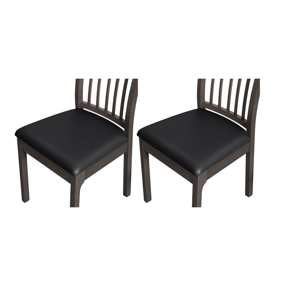 2Pcs Waterproof PU Leather Chair Seat Cover Stretch Chair Cushion Cover - Black