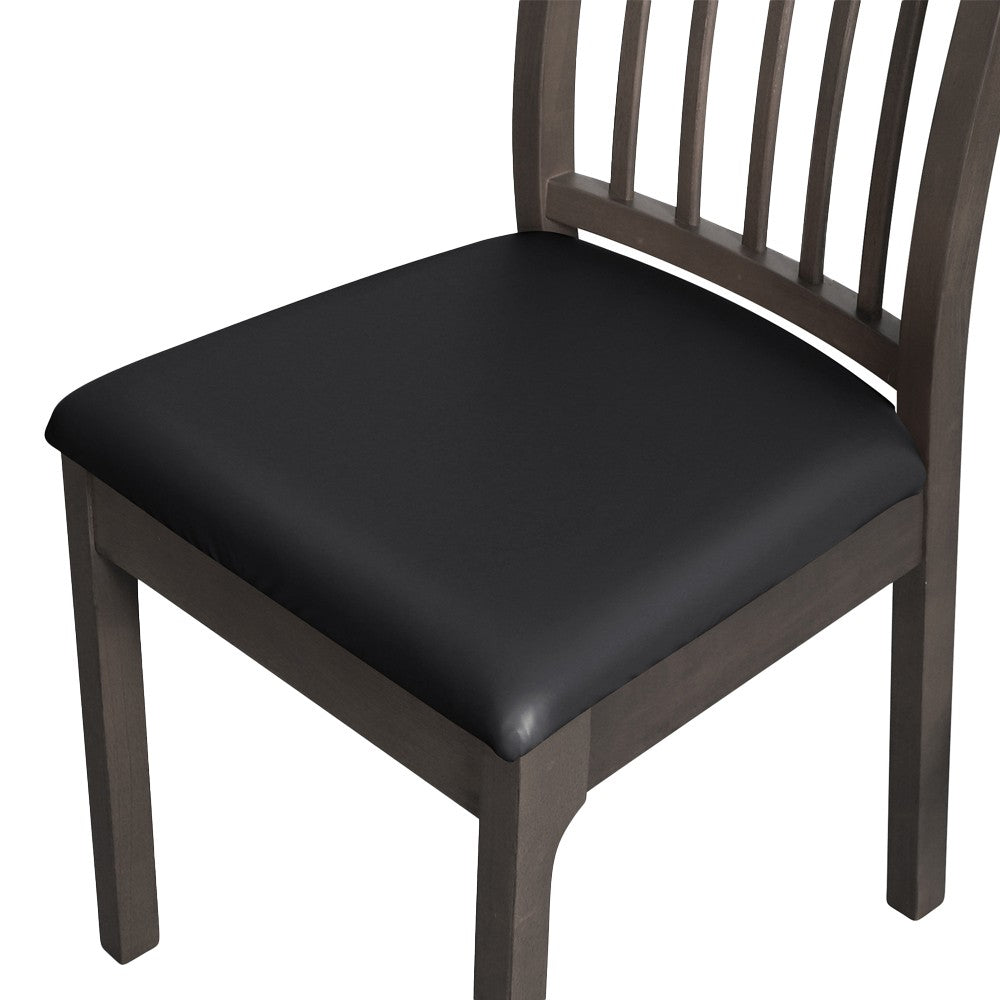 4Pcs Waterproof PU Leather Chair Seat Cover Stretch Chair Cushion Cover - Black