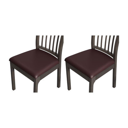 2Pcs Waterproof PU Leather Chair Seat Cover Stretch Chair Cushion Cover - Coffee