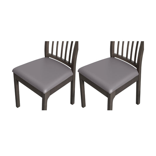 2Pcs Waterproof PU Leather Chair Seat Cover Stretch Chair Cushion Cover - Grey